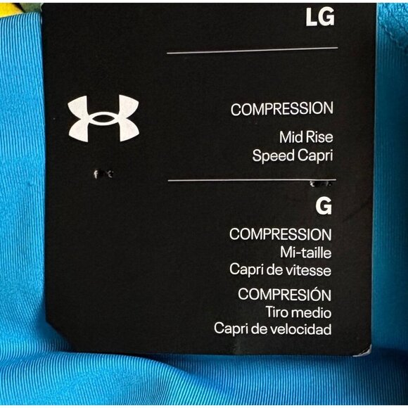 Under Armour L Blue Stretch Mid-Rise Waist Wicking Compression Fit Capri Pants - Picture 6 of 6